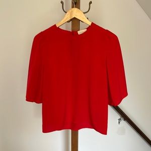 Sezane Red silk blouse